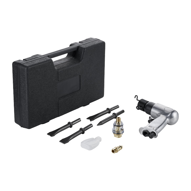  XINXING XQ-T06 KIT MARTELLO PNEUMATICO 9PC 150MM, CON MOLLA, SCALPELLO CORTO 125MM, SET BMC