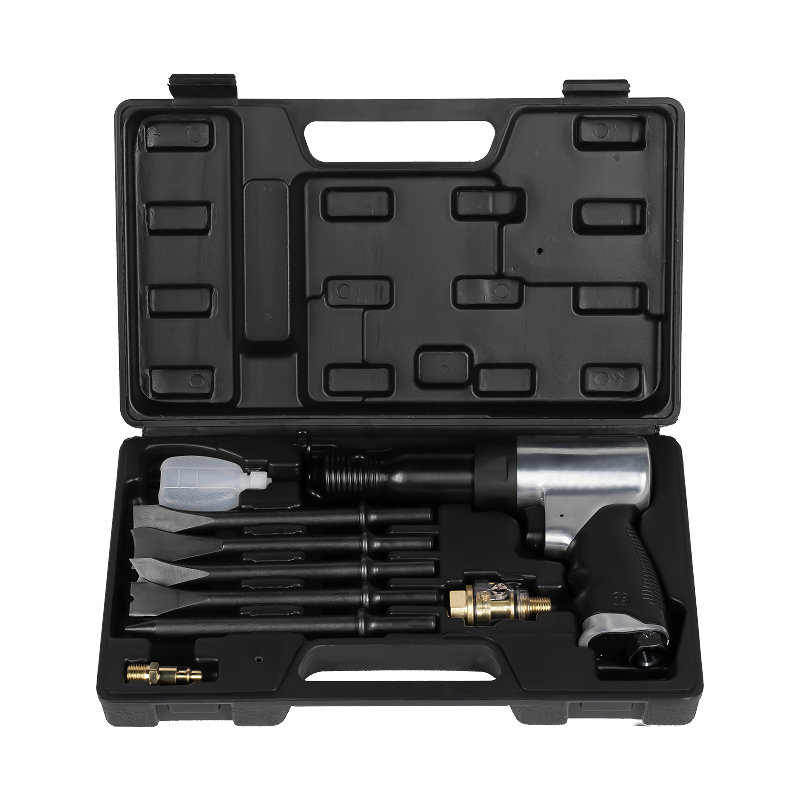  XINXING XQ-T22 KIT MARTELLO PNEUMATICO 10PC 190MM, CON MOLLA, SCALPELLO LUNGO 175MM, SET BMC