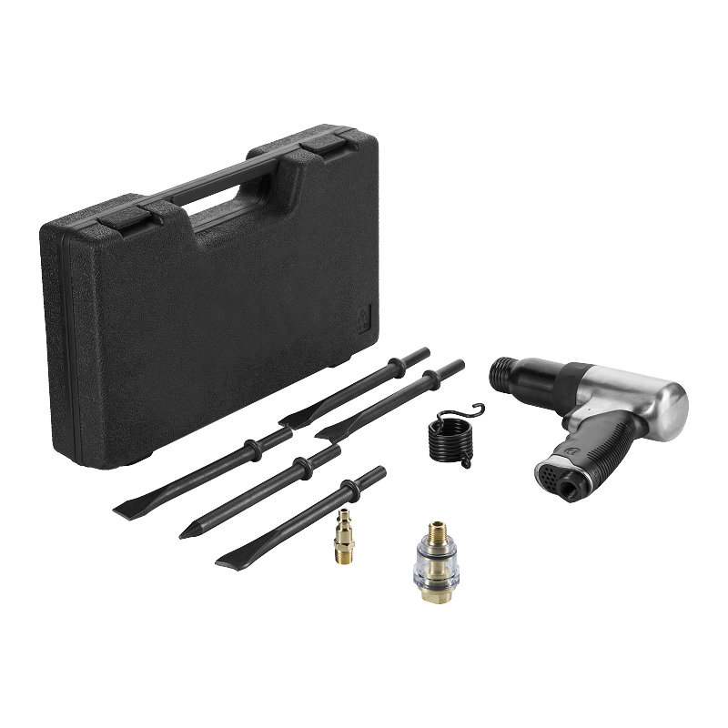  XINXING XQ-T22 KIT MARTELLO PNEUMATICO 10PC 190MM, CON MOLLA, SCALPELLO LUNGO 175MM, SET BMC